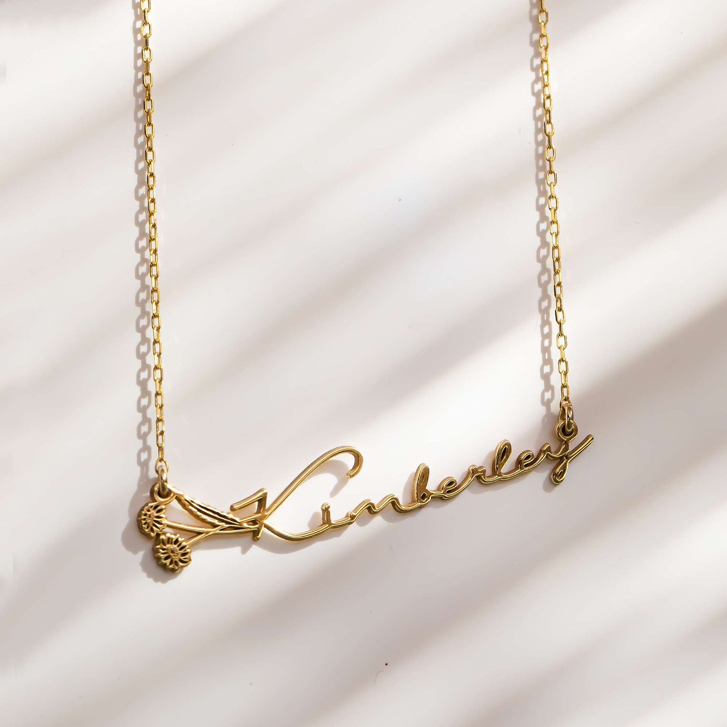 Birth Flower Name Necklace